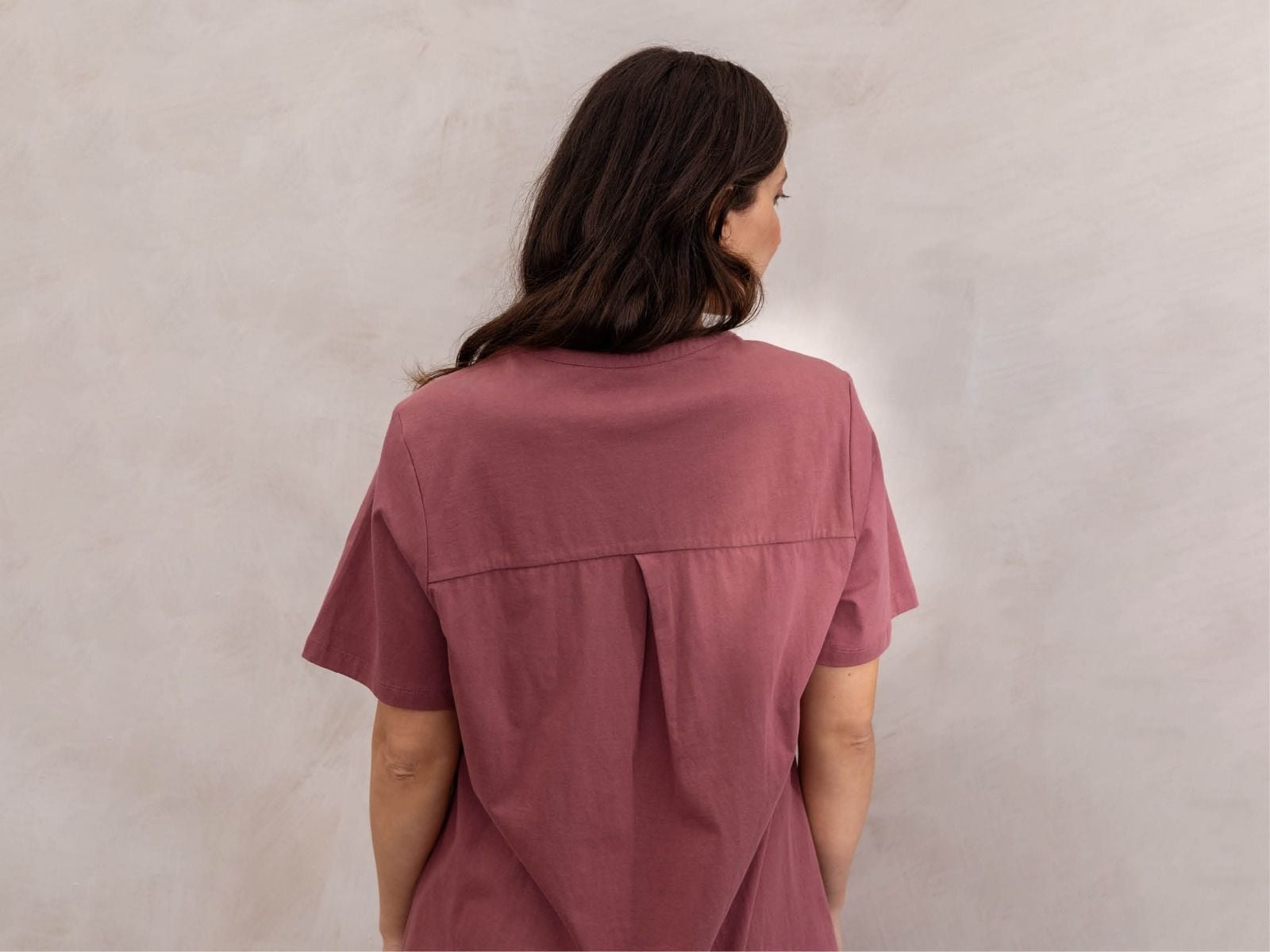 Pyjama-T-Shirt Damen Jersey Evening Rose