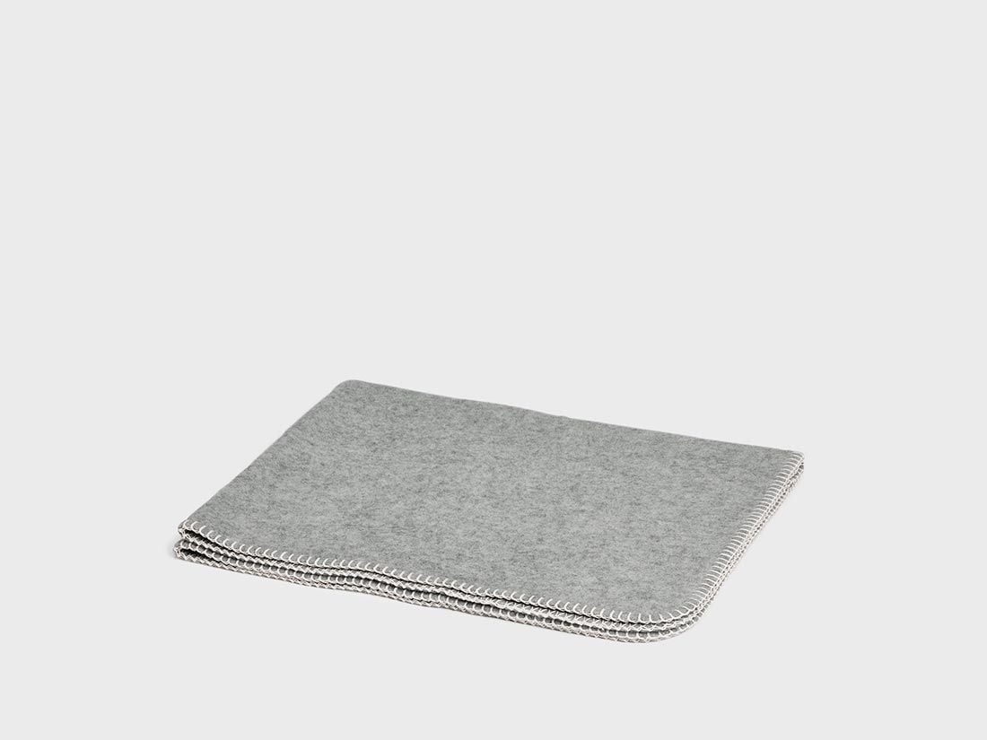 Babydecke Merinowolle Grey Melange 75x100