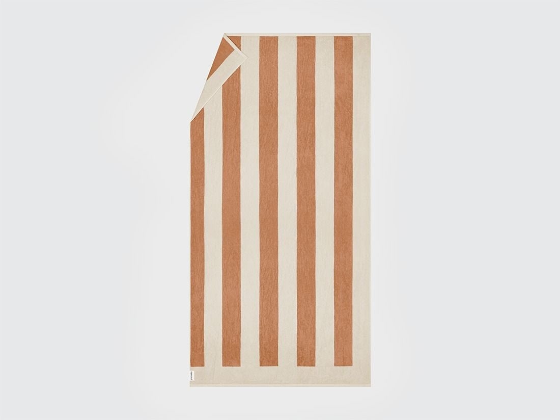Strandtuch Velours Terracotta Stripe 100x180 - 1 Stk