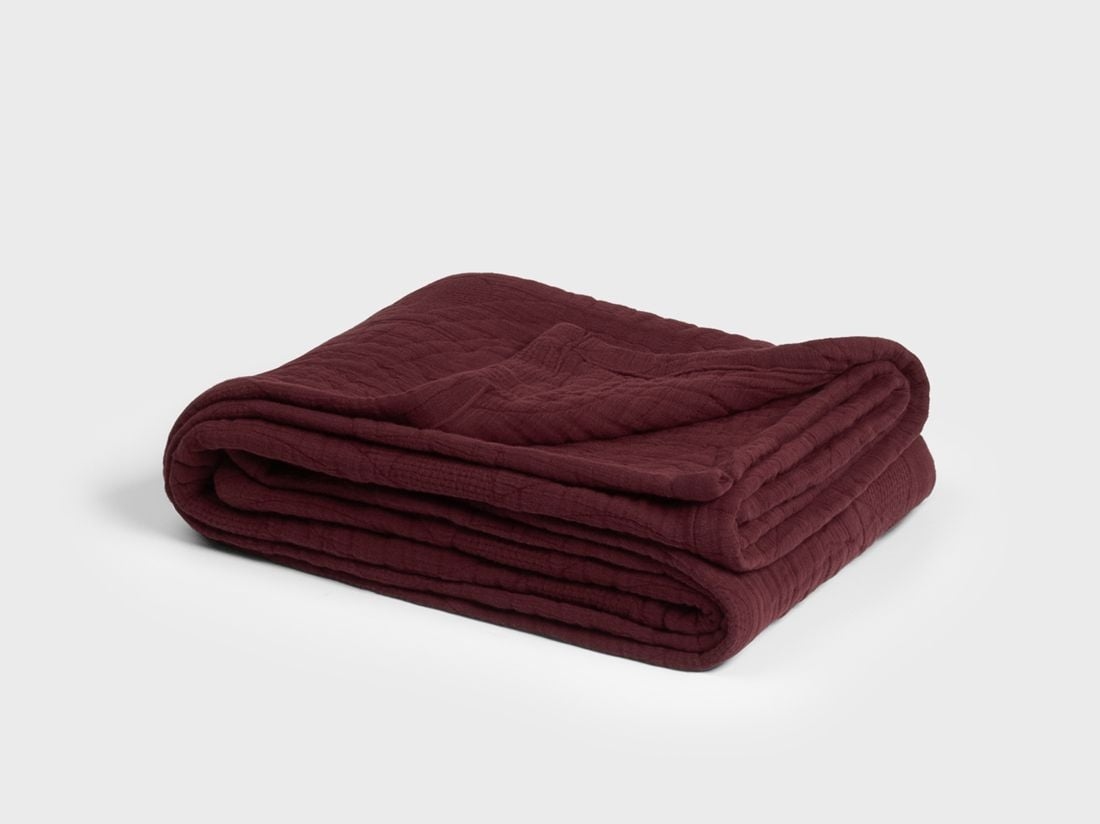 Musselin-Tagesdecke für Kinder Bio-Baumwolle Arch Bordeaux 100x150