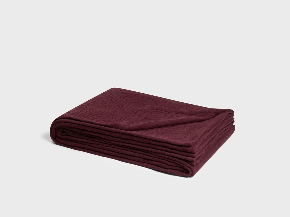 Musselin-Tagesdecke Bio-baumwolle Arch Bordeaux 260x240