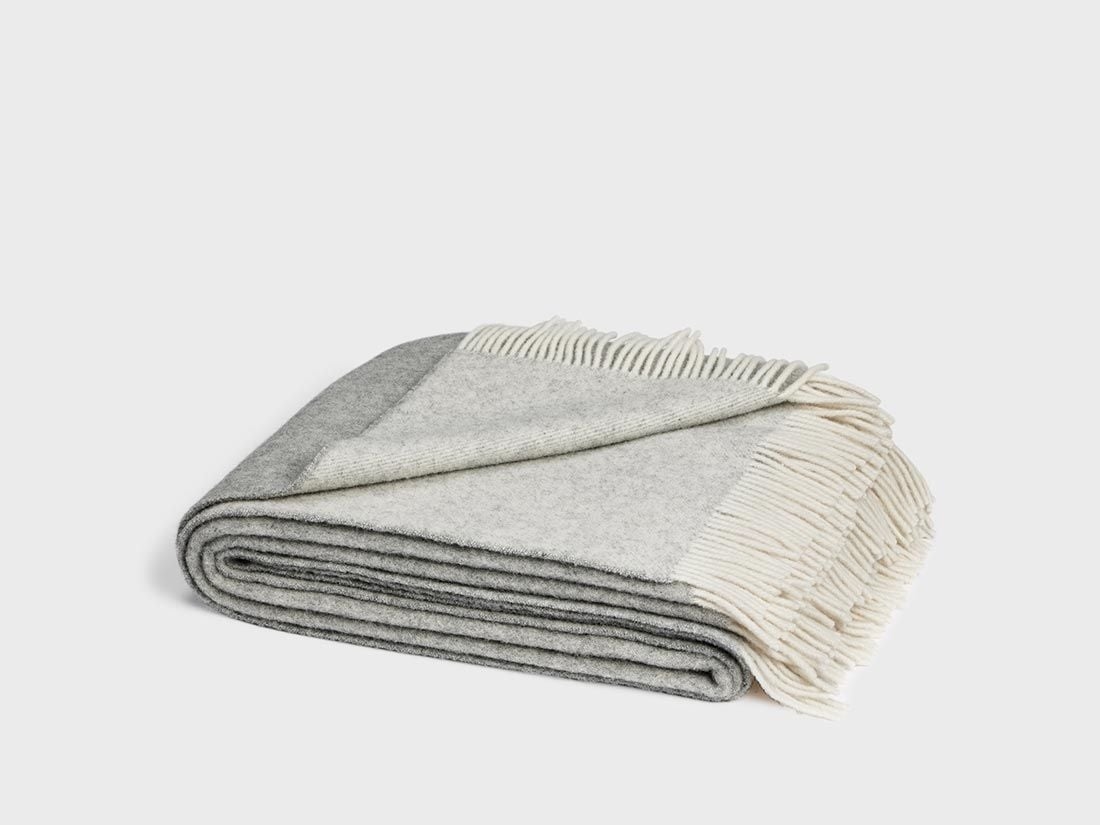 Decke Merinowolle Grey Melange 150x210