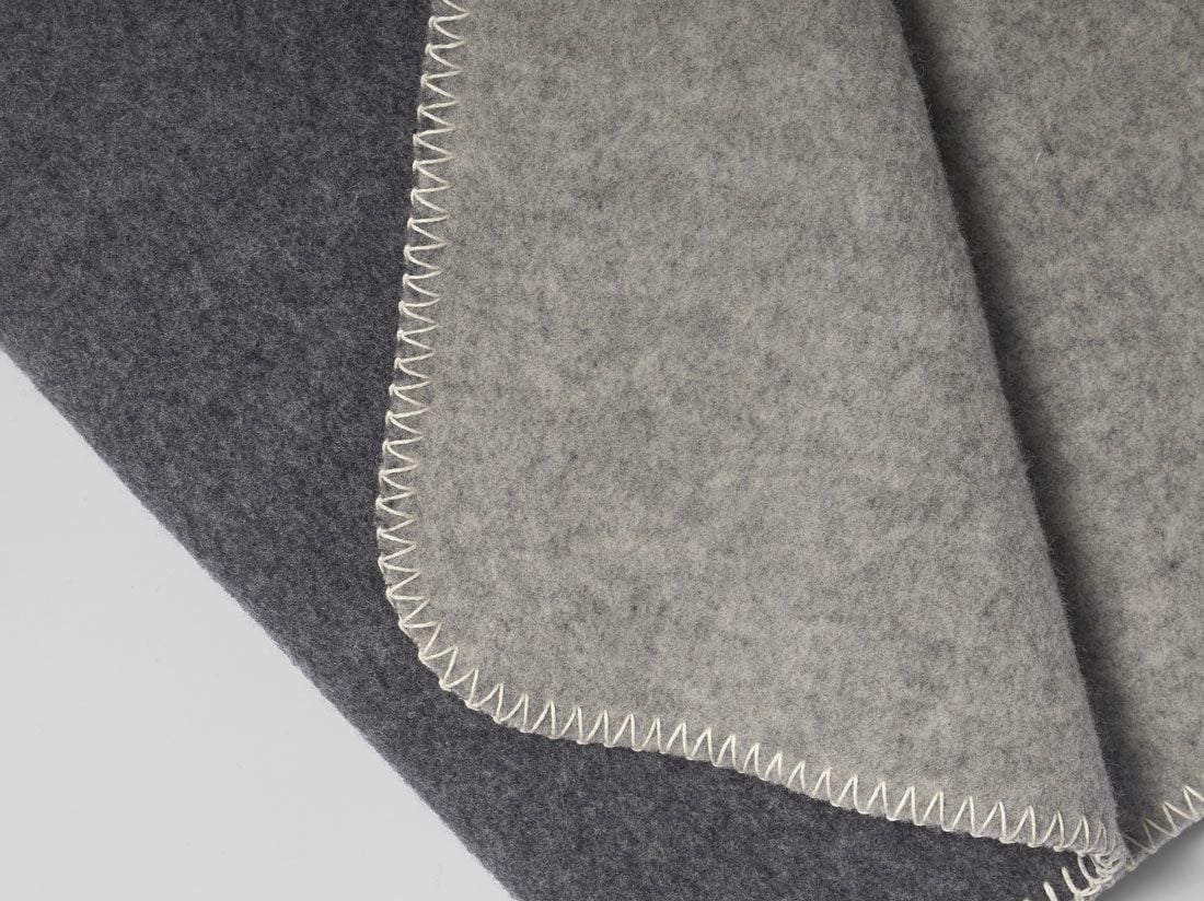 Decke Merinowolle Charcoal 150x220