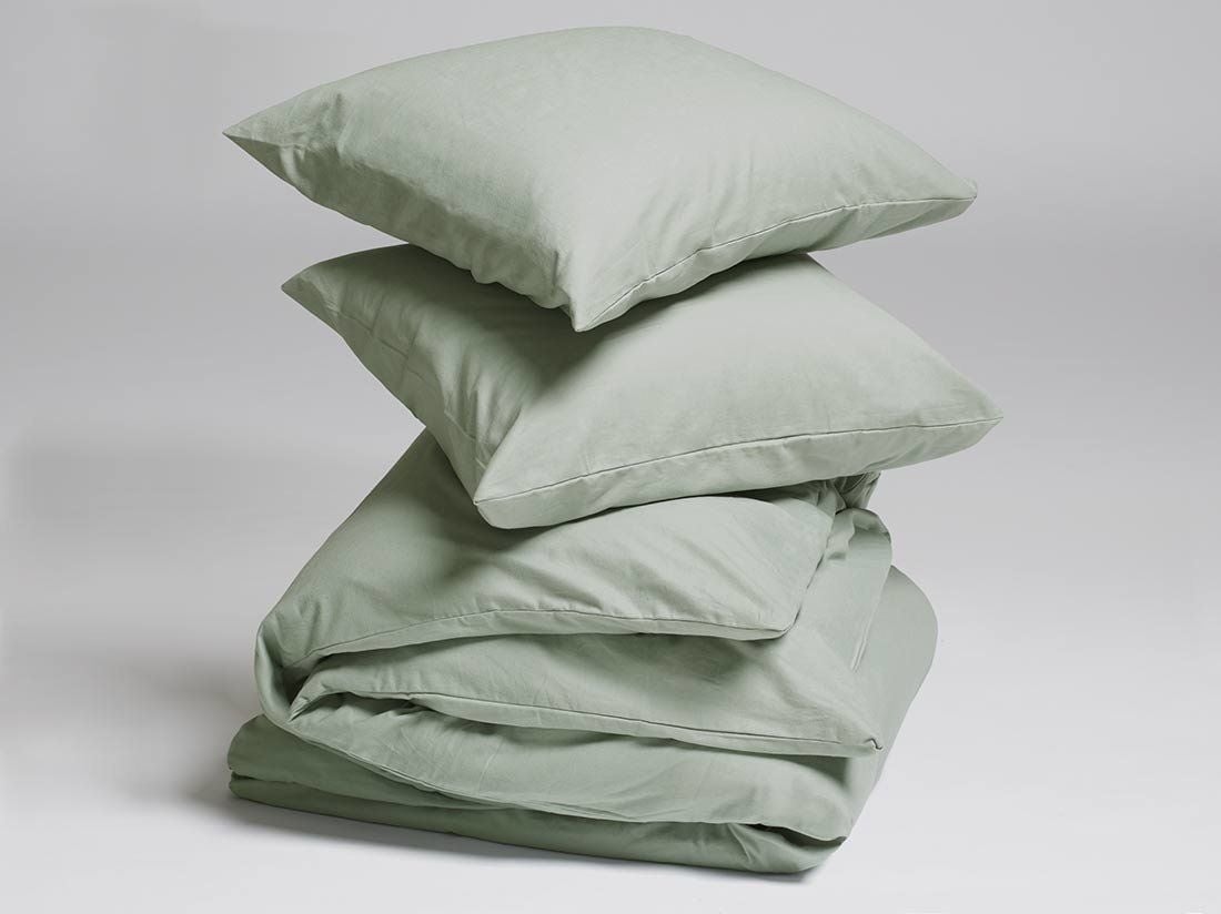 Flanell-Bettwäsche Pale Green 200x220 + 2/80x80