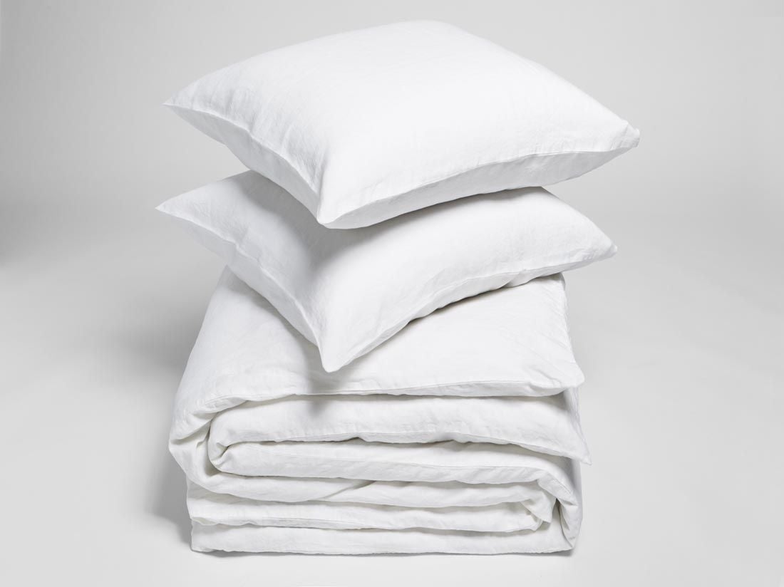 Leinen-Bettwäsche Pure White