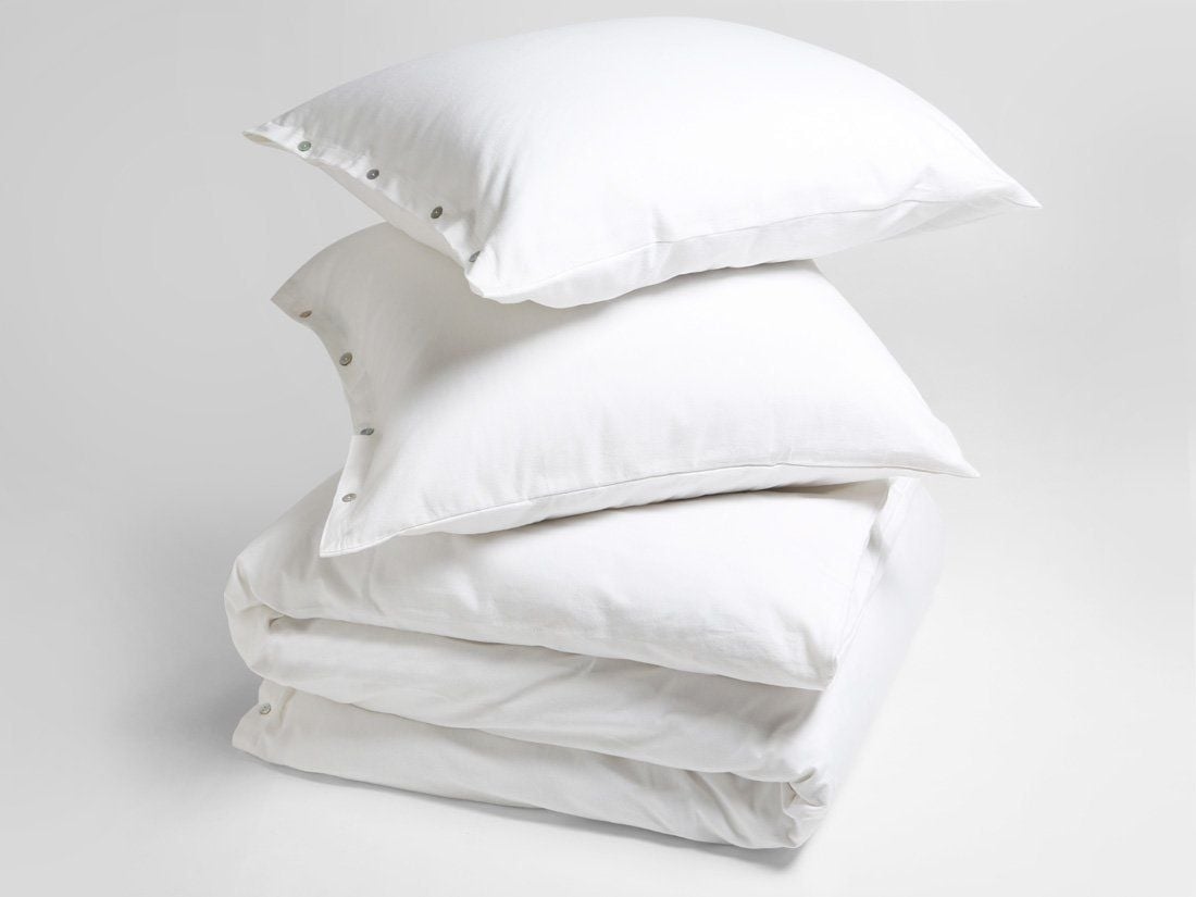 Flanell-Bettwäsche Pure White 200x220 + 2/80x80