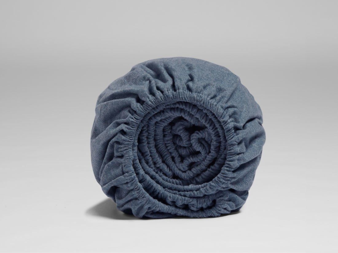 Spannbettlaken Flanell Denim Blue