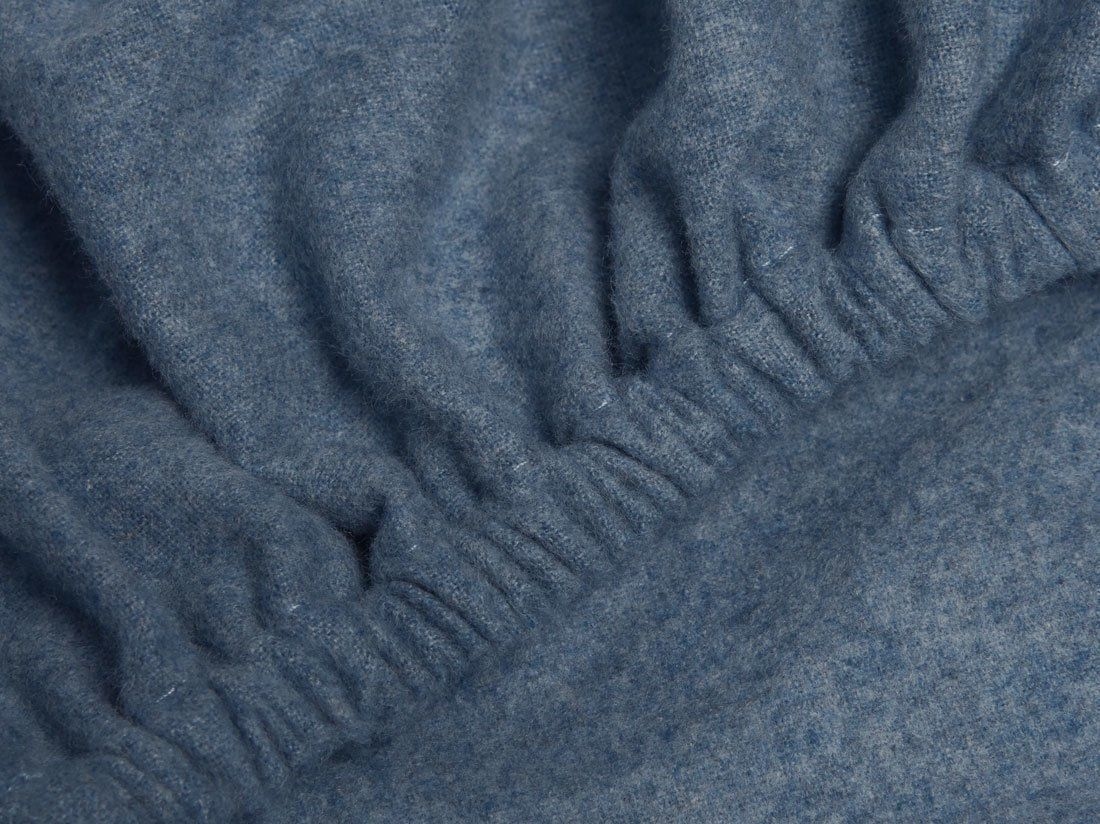 Spannbettlaken Flanell Denim Blue