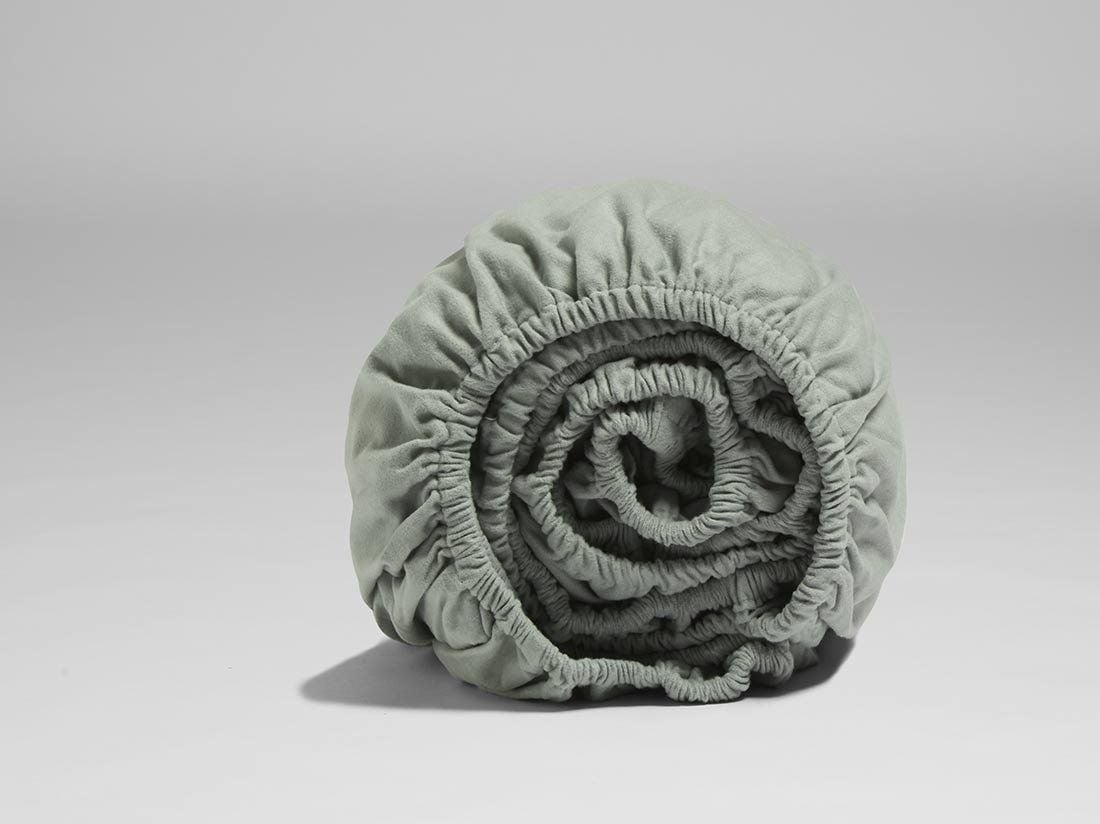 Spannbettlaken Flanell Pale Green 180x210x30