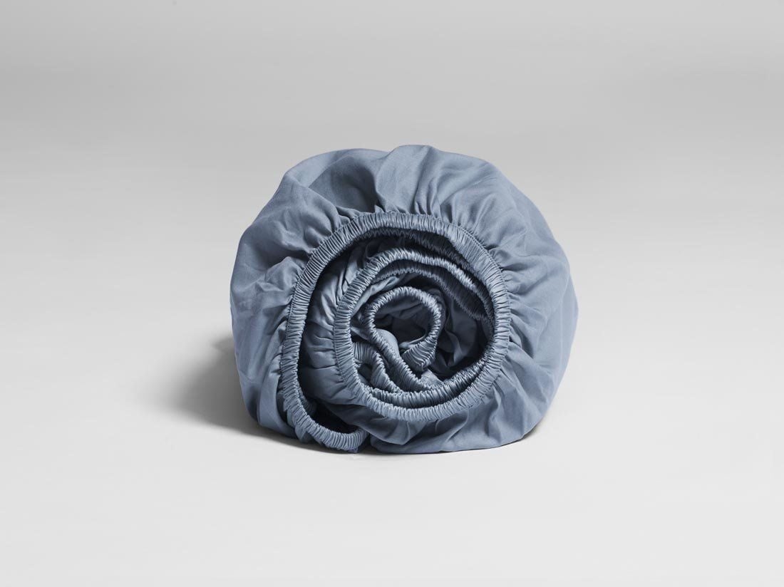 Spannbettlaken Baumwollsatin Faded Blue 180x210x30