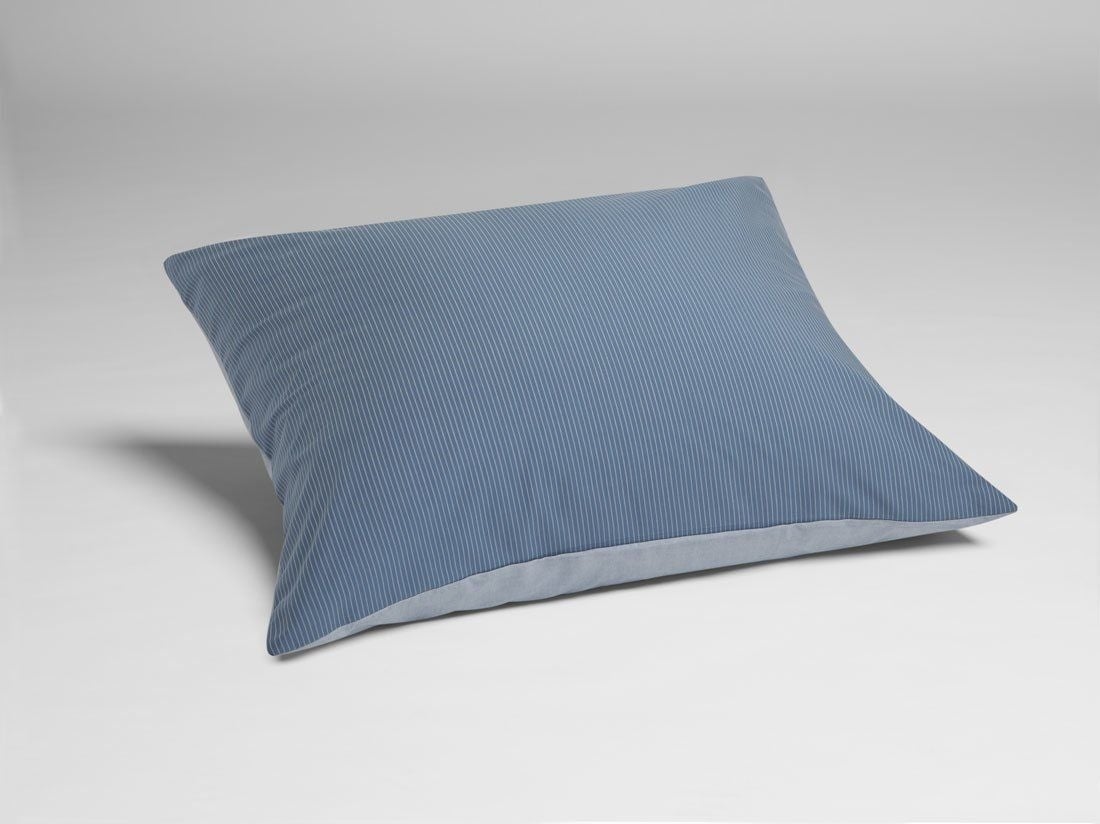 Kissenbezug TENCEL™ Doubleface Blue Stripe/Blue Chambray