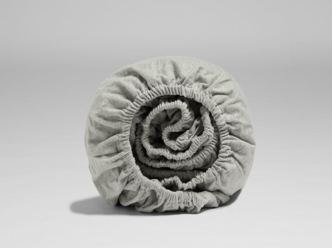 Spannbettlaken Flanell Light Grey 180x200x30