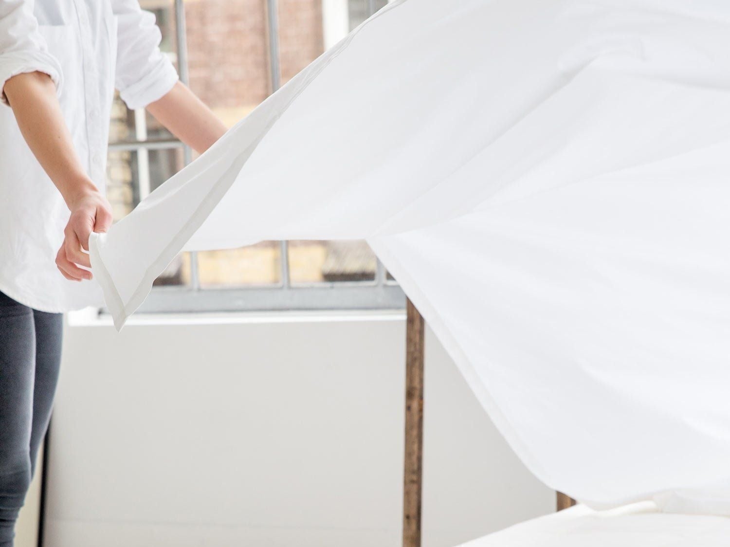 Laken Baumwollsatin Pure White