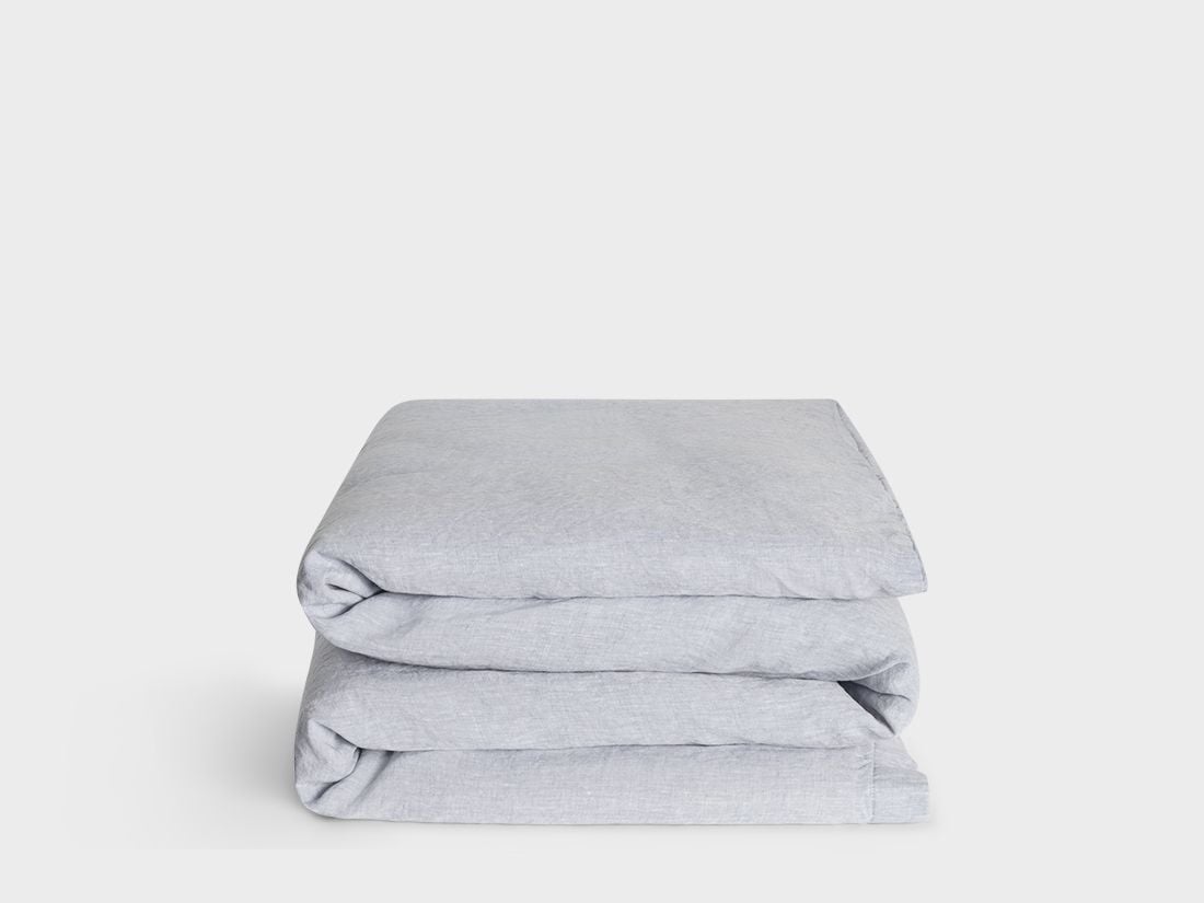 Kinderbettwäsche Gewaschenes Leinen Blue Chambray 100x135