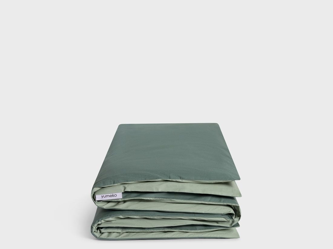 Kinderbettwäsche Perkal-Baumwolle Double Face Jade/Forest Green 100x135