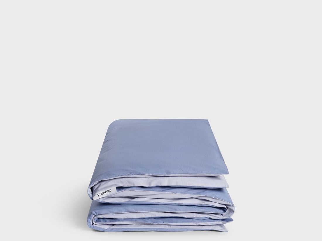 Kinderbettwäsche Perkal-Baumwolle Double Face Lavender/Serene Blue 120x150