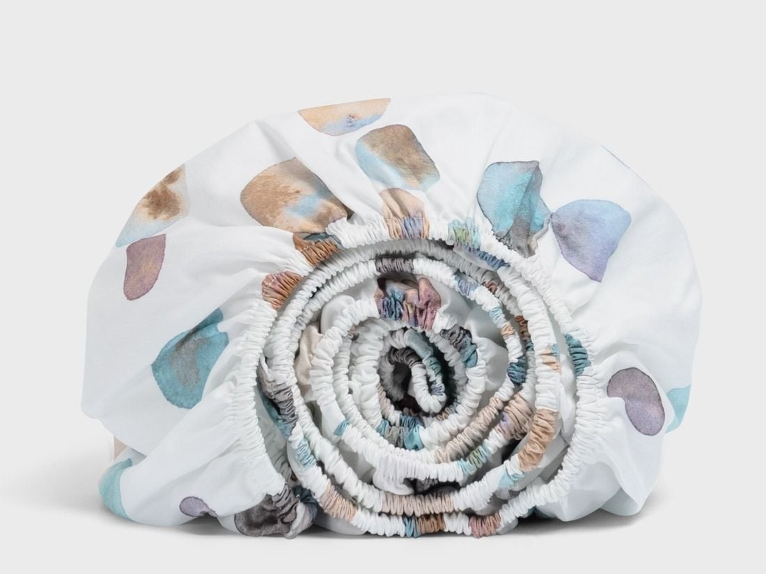 Kinderspannbettlaken Baumwollsatin Watercolor Dots Multicolor