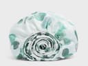 Kinderspannbettlaken Baumwollsatin Watercolor Dots Sea Green