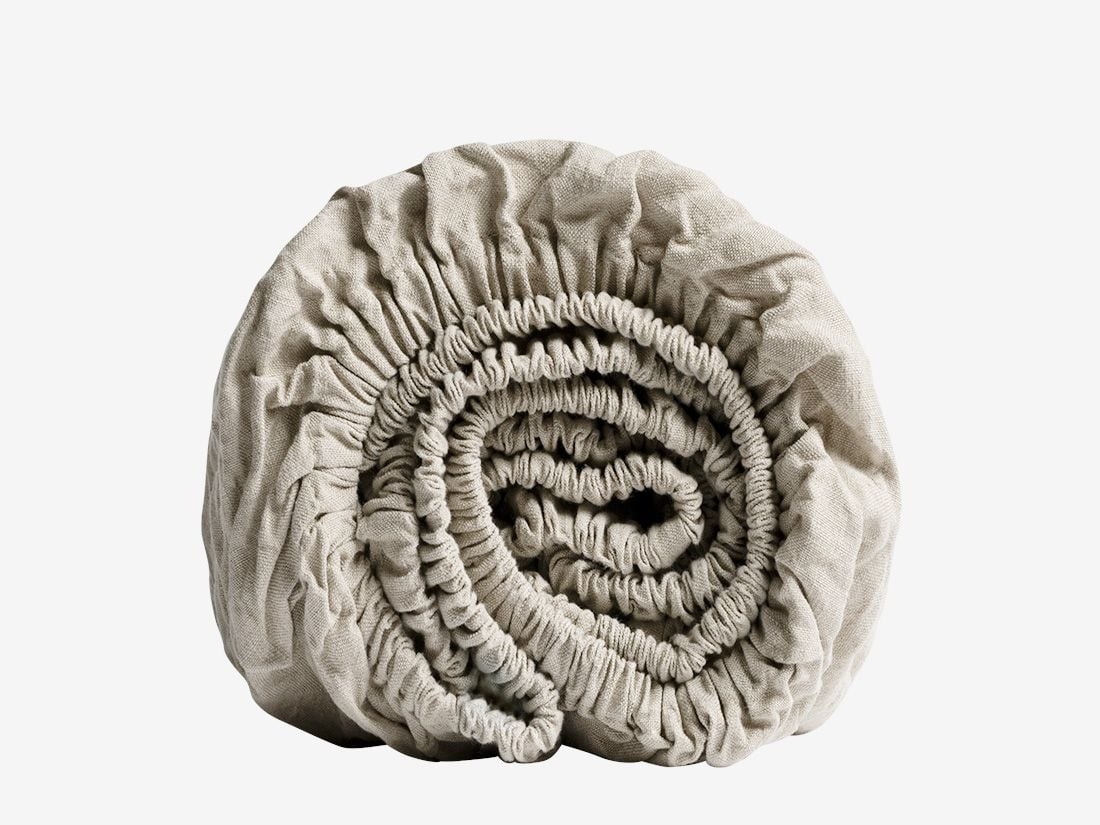 Kinderspannbettlaken Gewaschenes Leinen Naturell