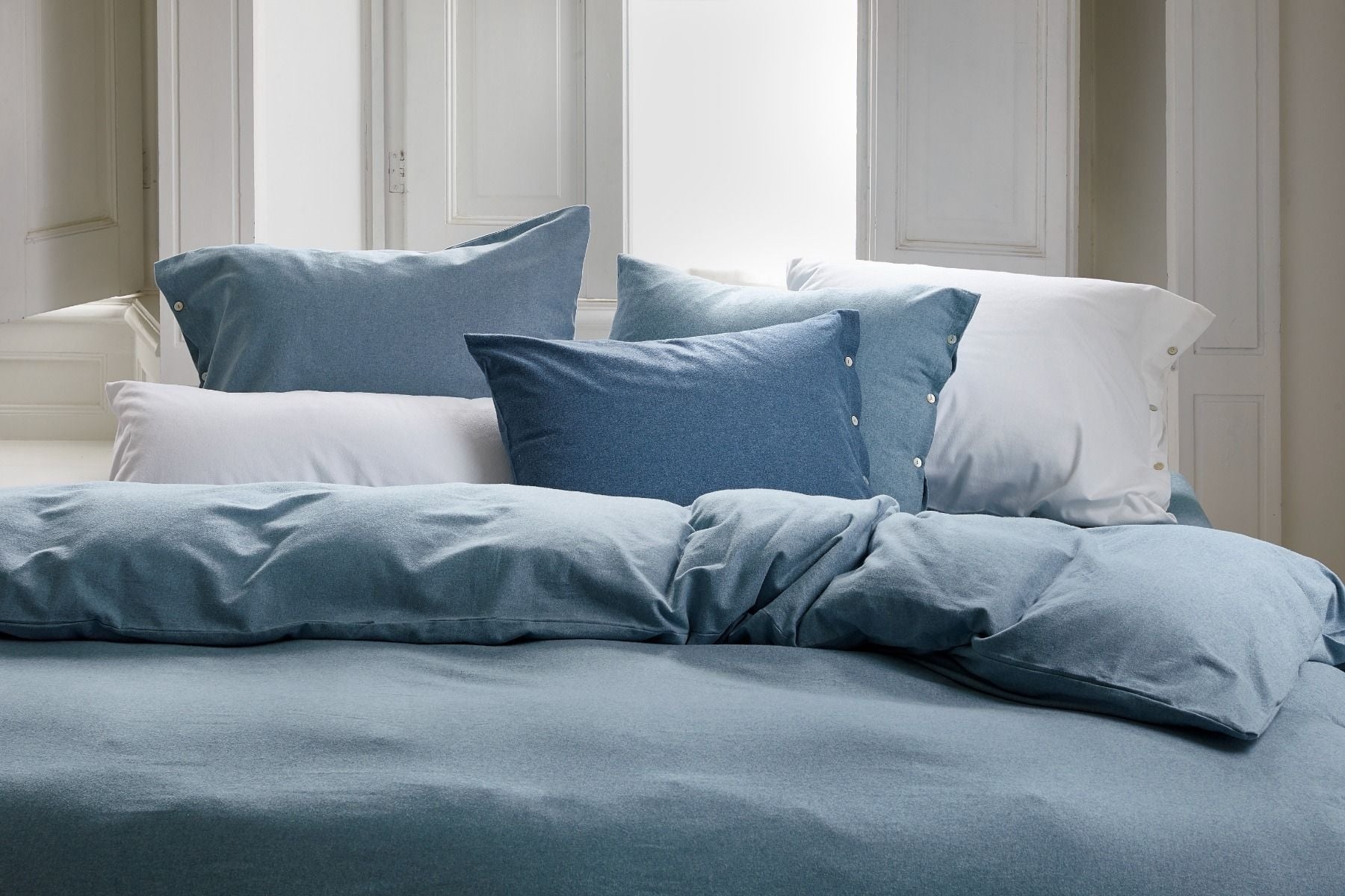 Flanell-Bettwäsche Light Blue 155x220 + 1/80x80