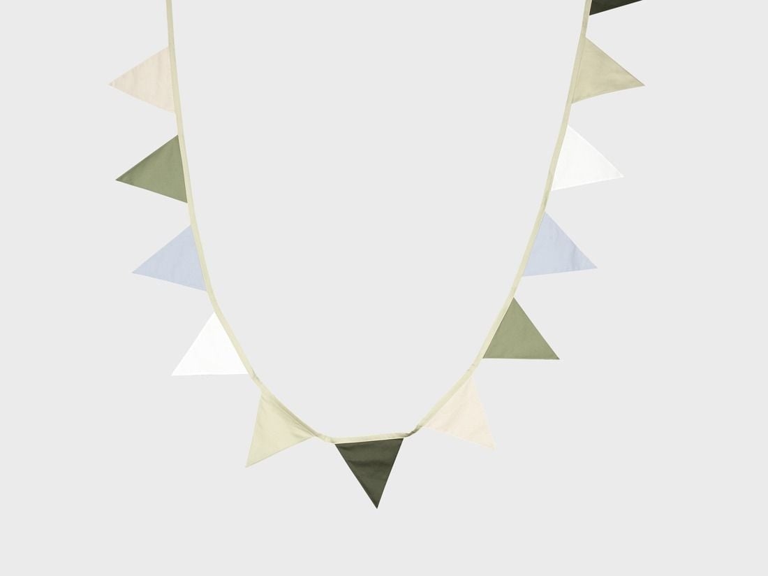 Wimpelkette Baumwolle Grün 3.6m