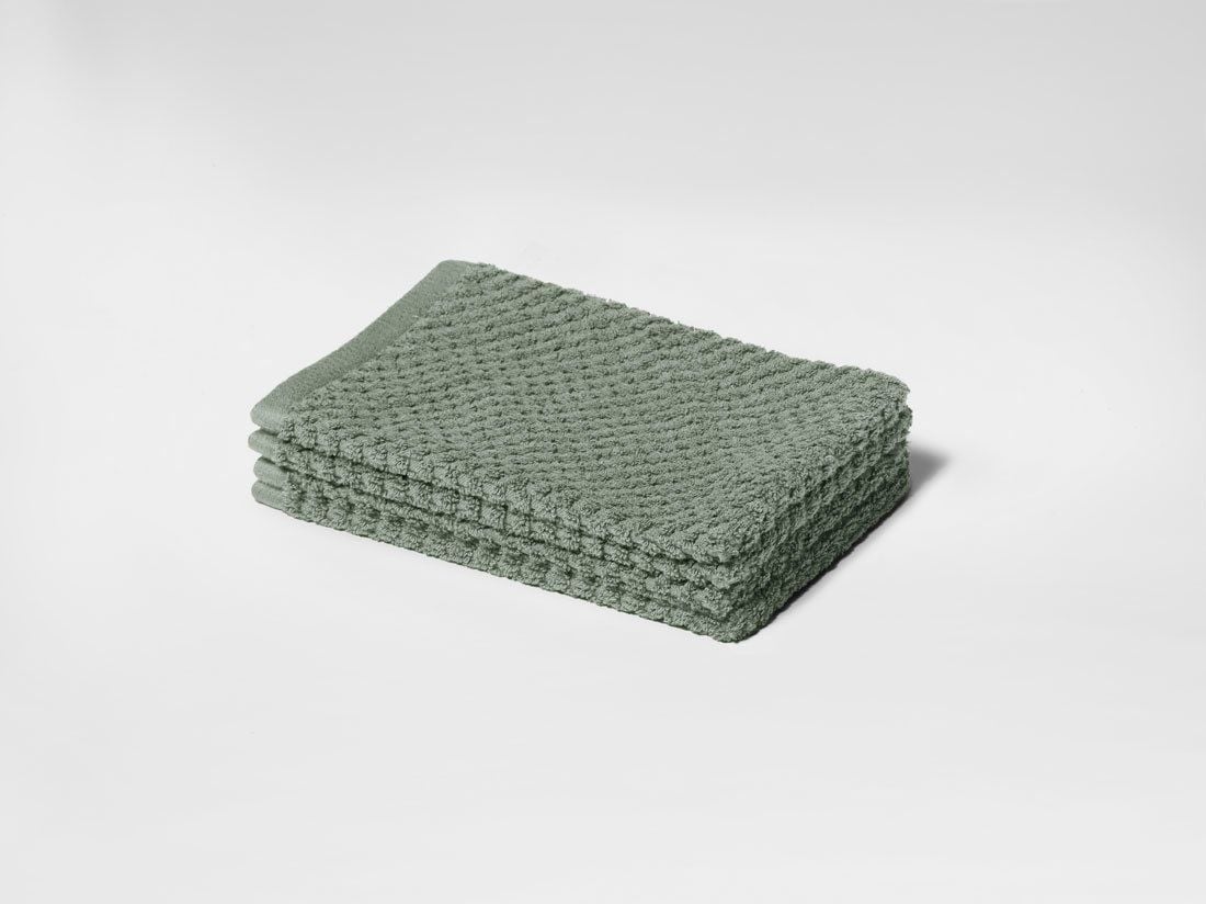 Waschlappen Dots Stone Green 15x22 - 4 st