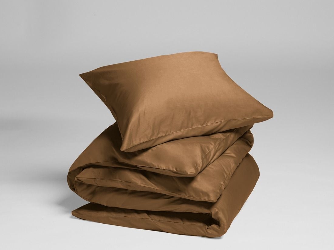 Satin-Bettwäsche Caramel 155x220 + 1/80x80