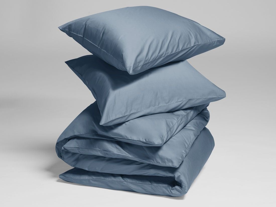 Satin-Bettwäsche Faded Blue 200x220 + 2/80x80