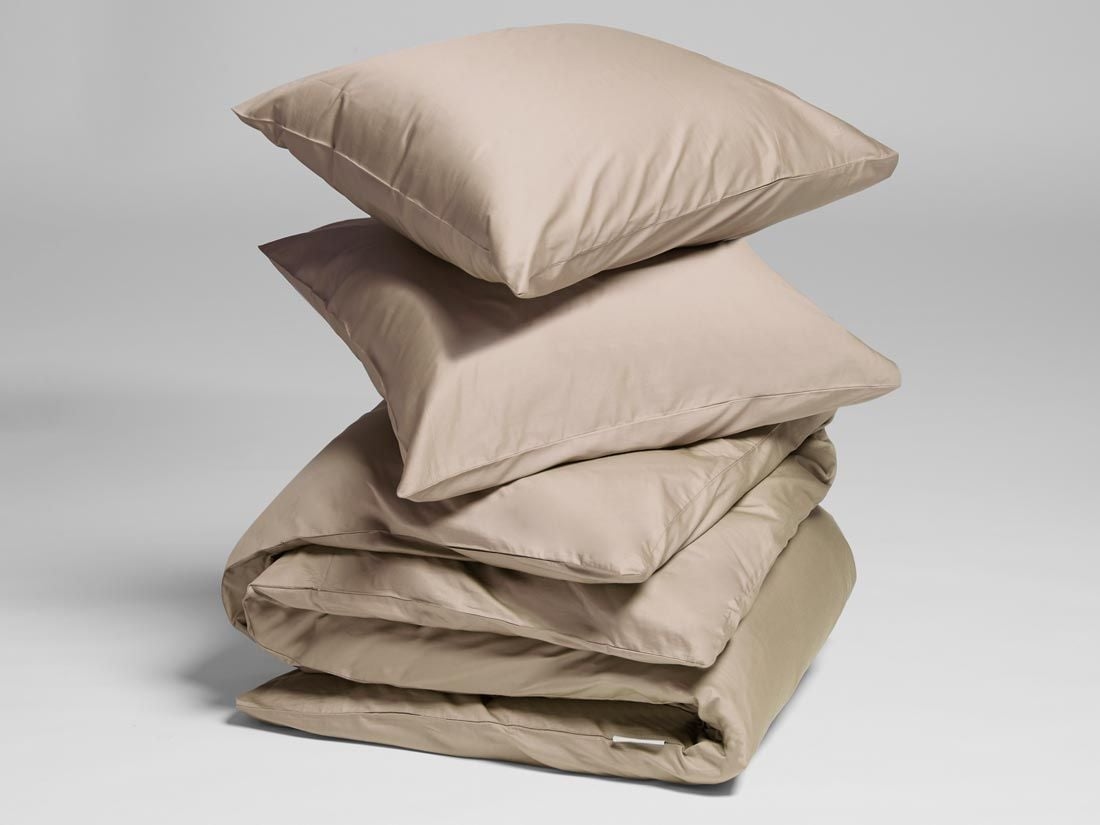 Satin-Bettwäsche Warm Taupe