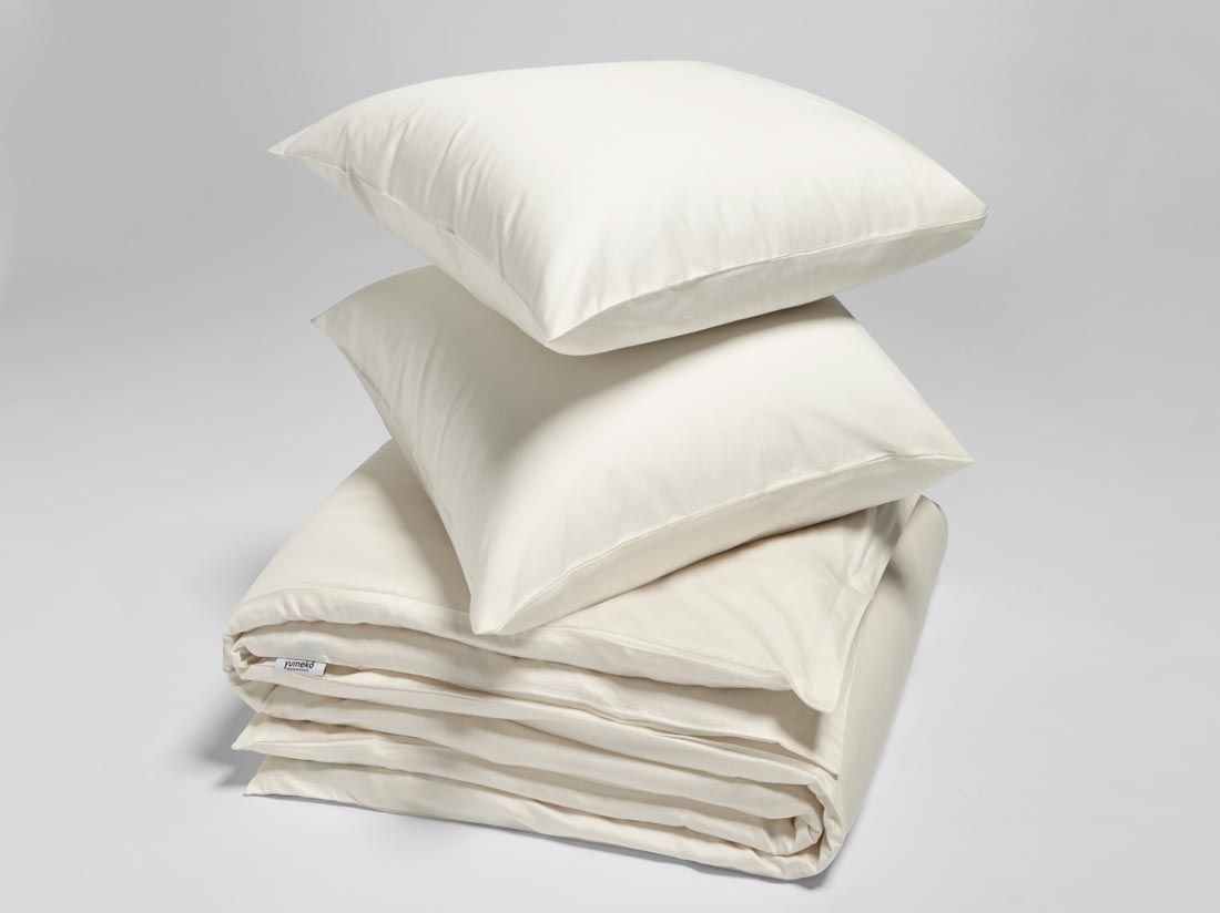 Satin-Bettwäsche Warm White