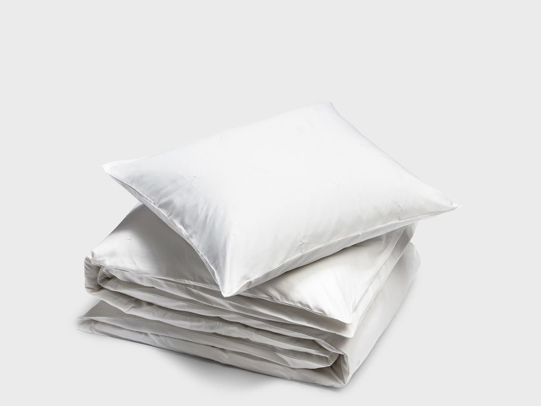 Satin-Bettwäsche White Moon 135x200 + 1/80x80