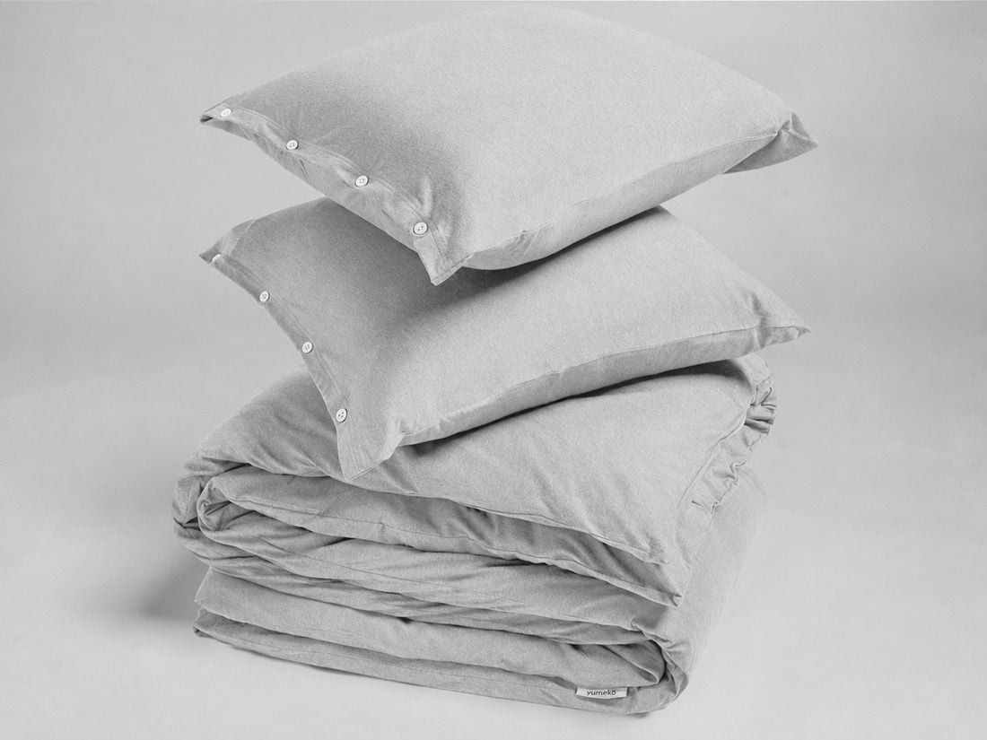 Jersey-Bettwäsche White Grey