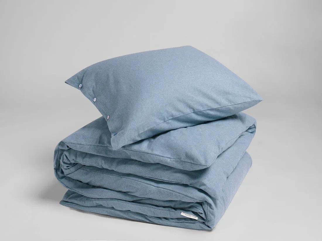 Flanell-Bettwäsche Light Blue 135x200 + 1/80x80