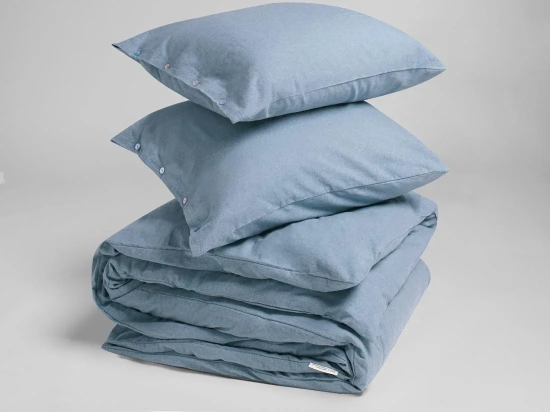 Flanell-Bettwäsche Light Blue 200x220 + 2/80x80