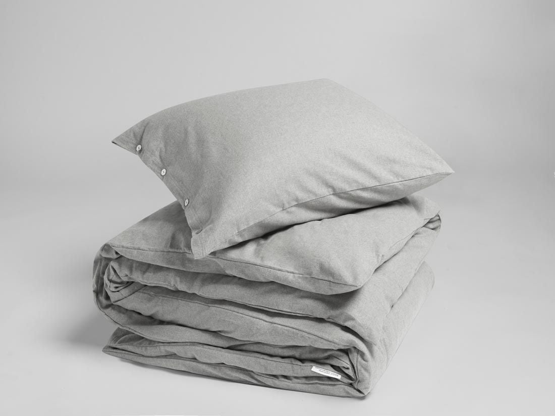 Flanell-Bettwäsche Light Grey 155x220 + 1/80x80