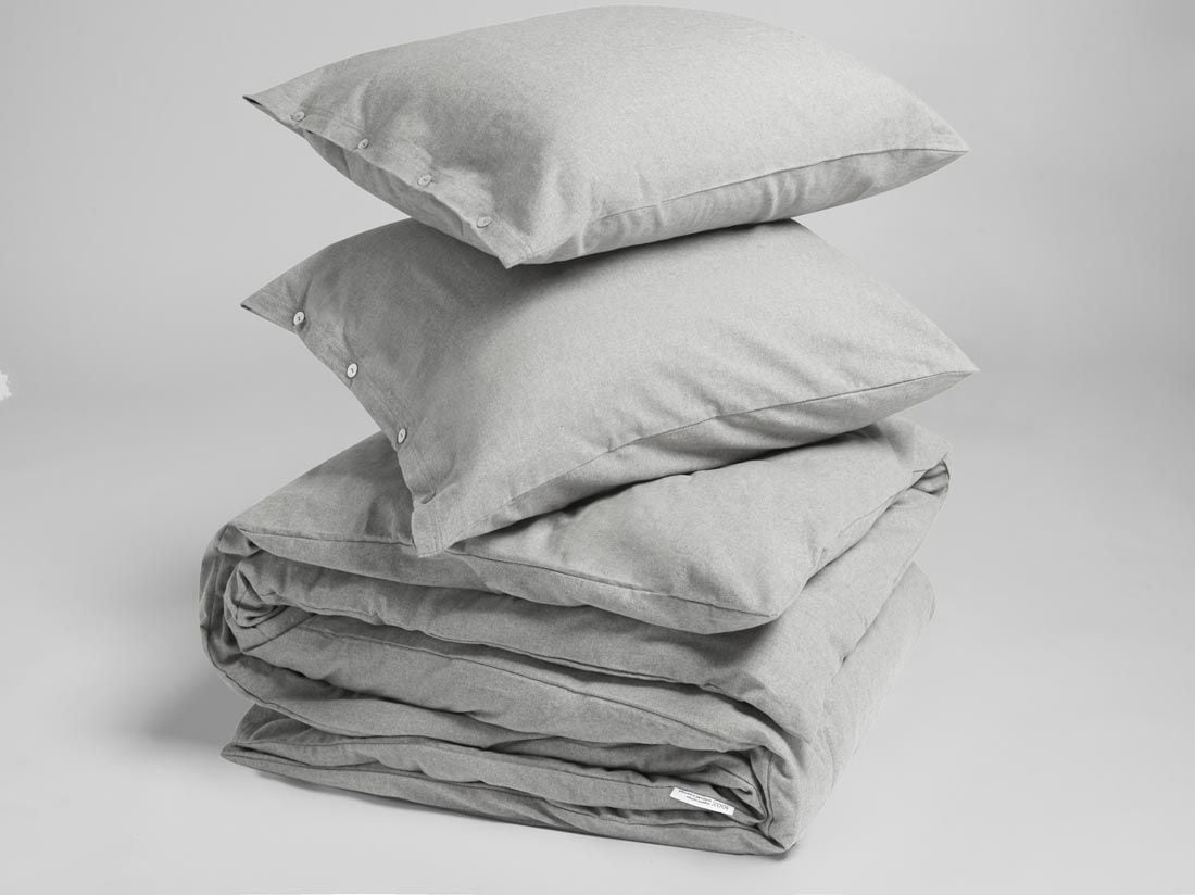 Flanell-Bettwäsche Light Grey 200x220 + 2/80x80