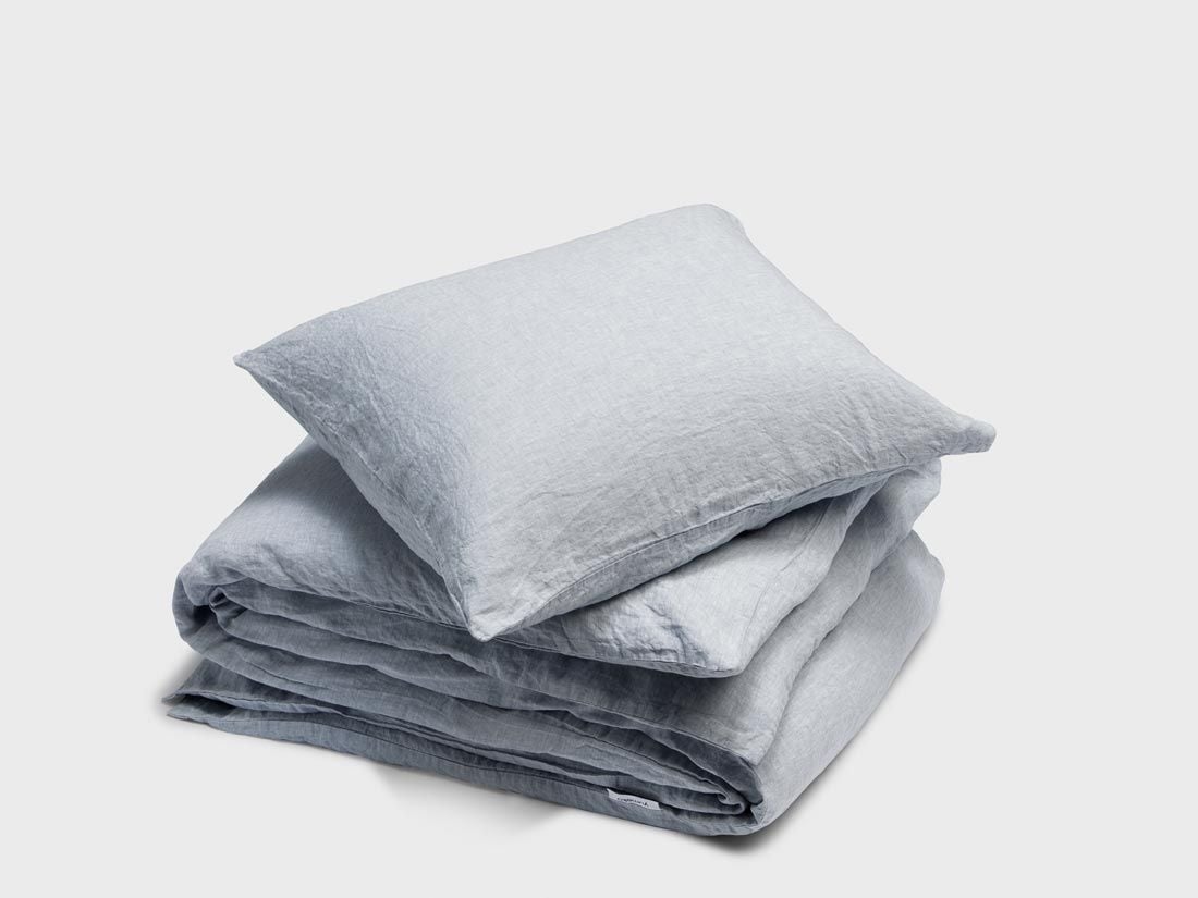 Leinen-Bettwäsche Blue Chambray 135x200 + 1/80x80