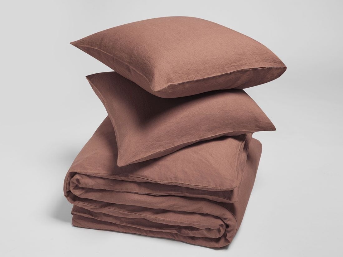 Leinen-Bettwäsche Clay Rose