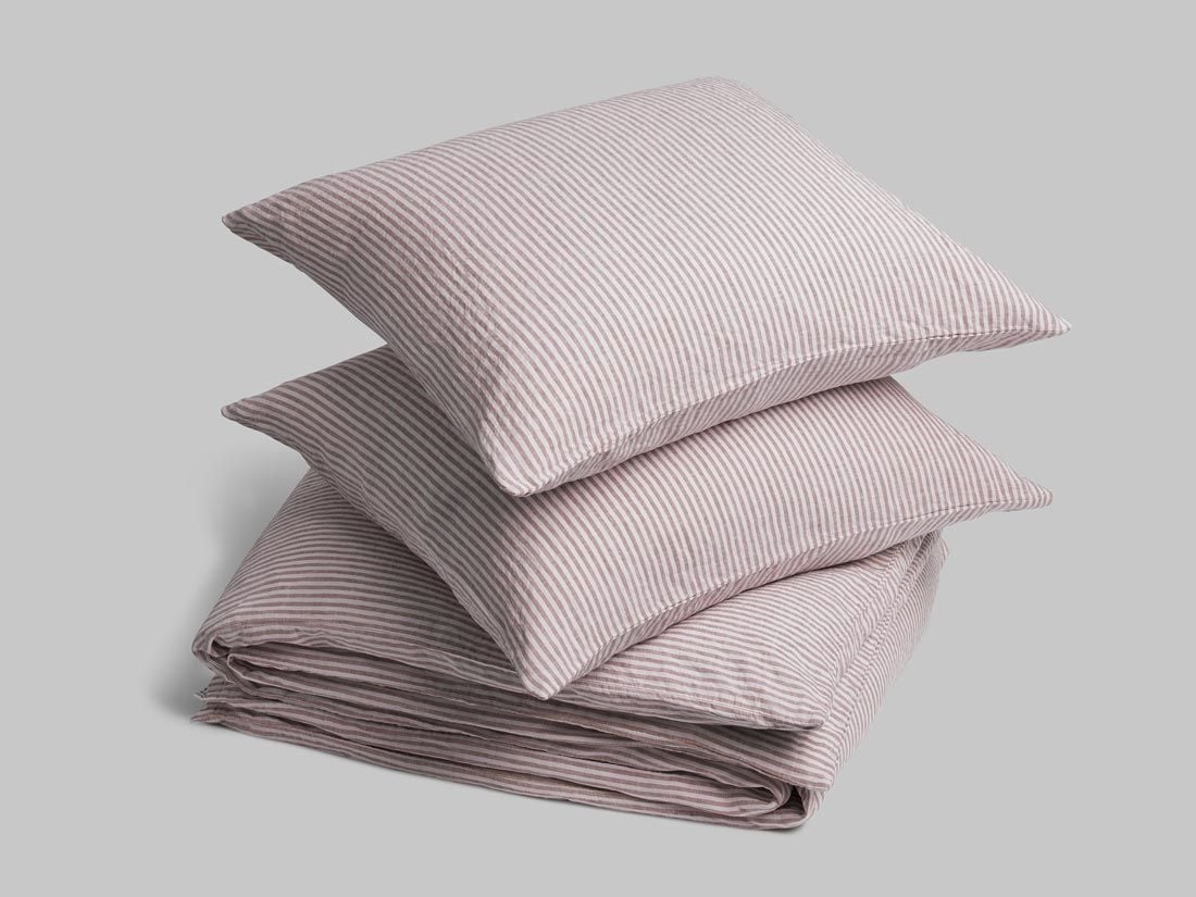 Leinen-Bettwäsche Rose Stripe
