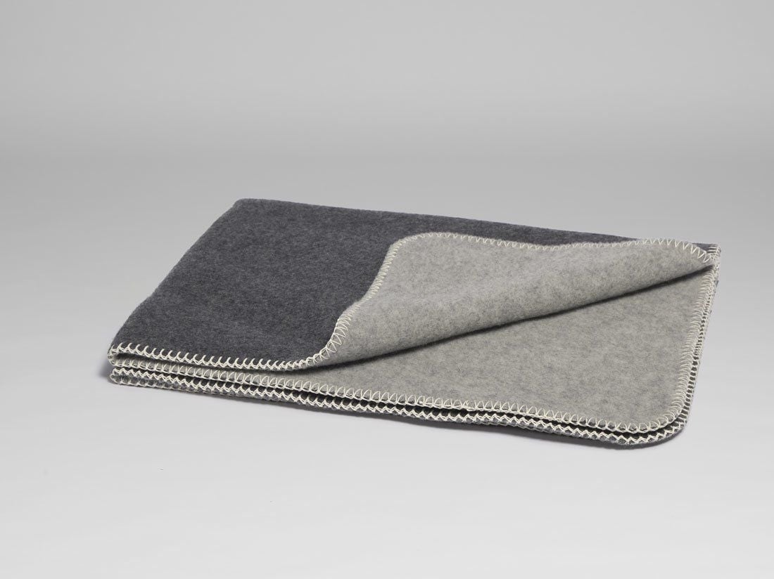 Decke Merinowolle Charcoal 150x220