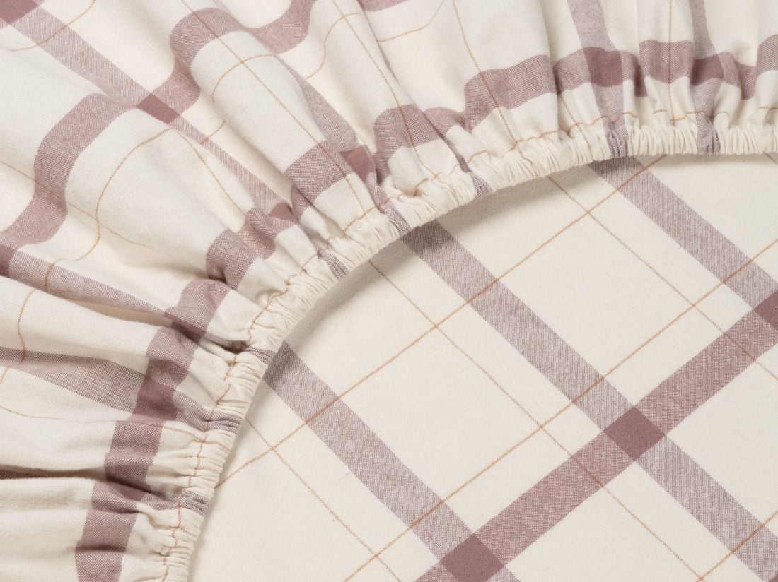 Spannbettlaken Flanell Mauve Check