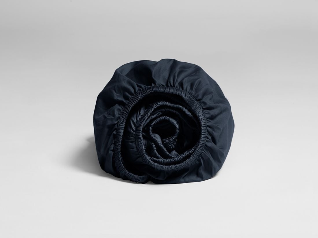 Spannbettlaken Baumwollsatin Blueberry