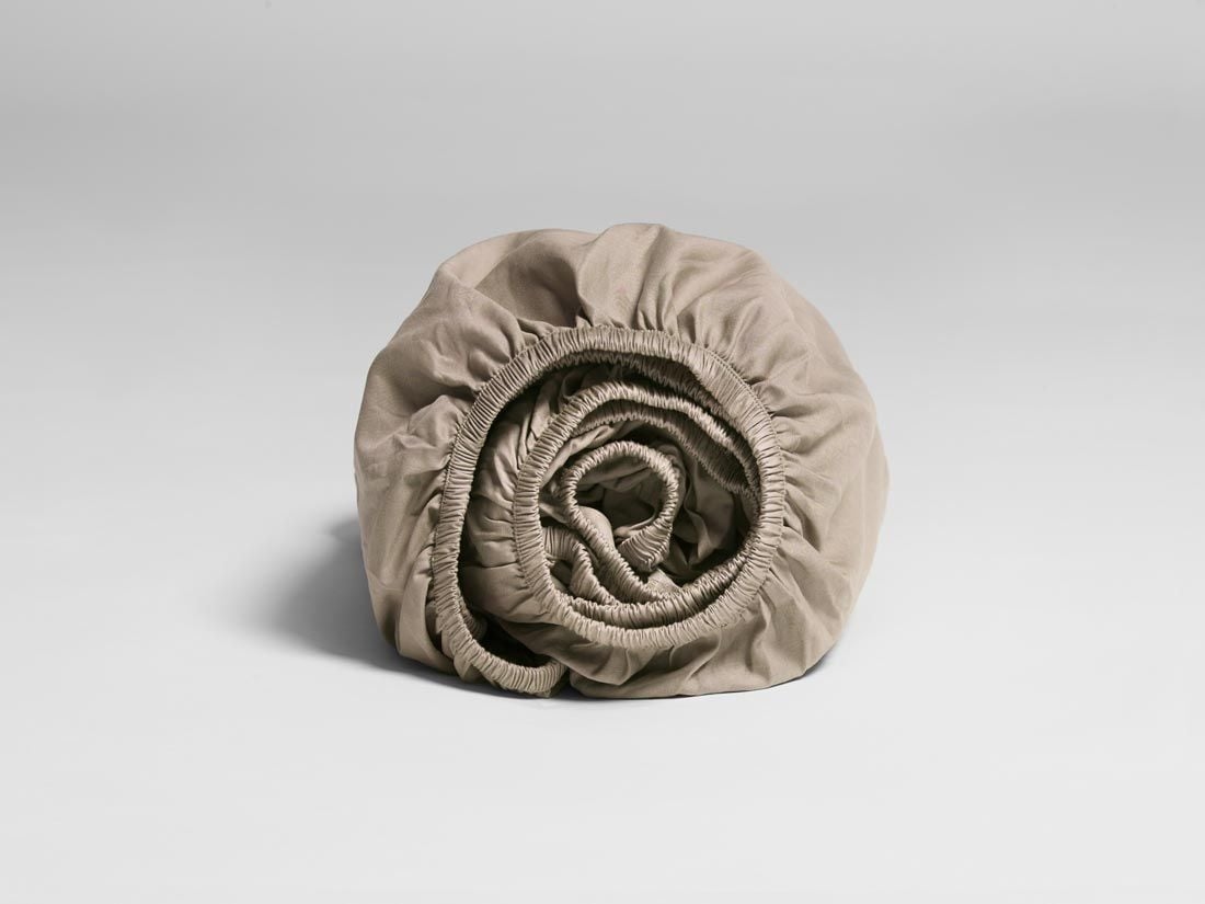 Spannbettlaken Baumwollsatin Warm Taupe