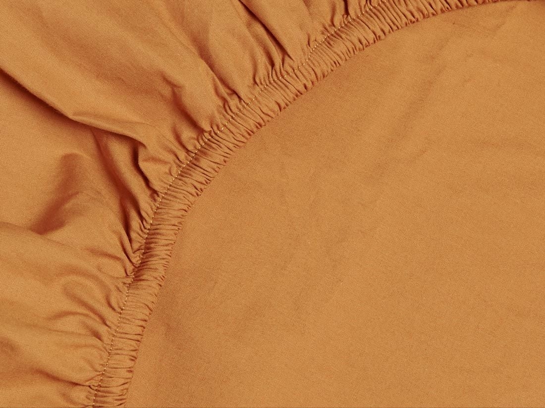 Spannbettlaken Perkal-Baumwolle Ochre Yellow