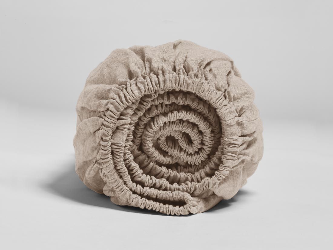 Spannbettlaken Gewaschenes Leinen Dusty Rose