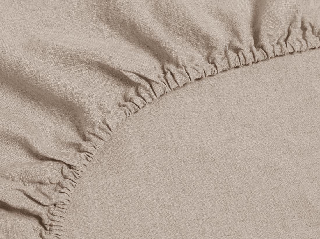 Spannbettlaken Gewaschenes Leinen Dusty Rose