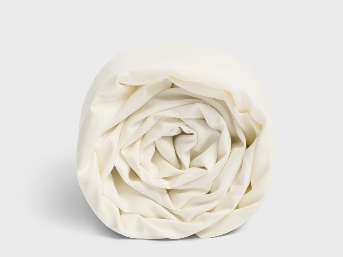 Kinderlaken Baumwollsatin Warm White Feather