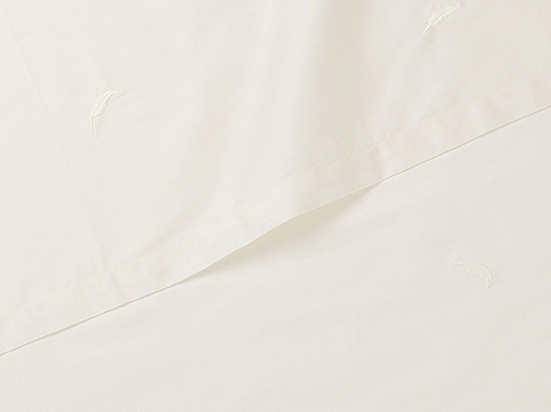 Kinderlaken Baumwollsatin Warm White Feather