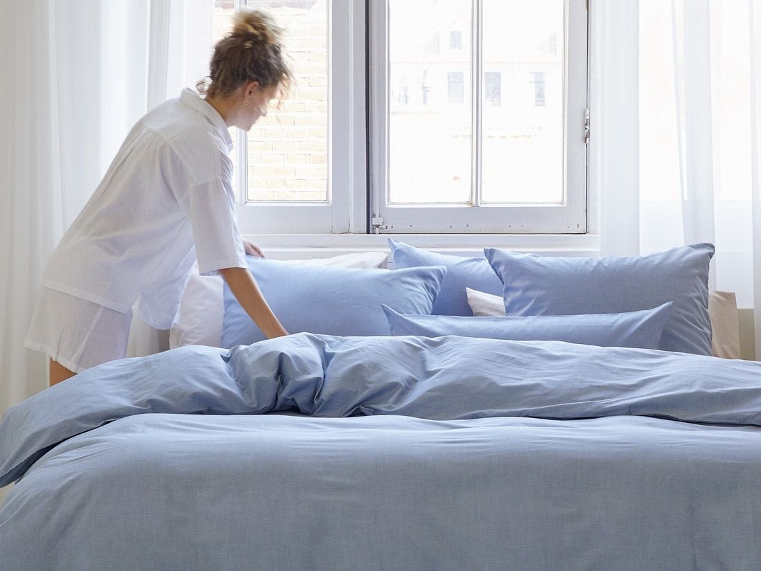 Kissenbezug TENCEL™ Blue Chambray 80x80