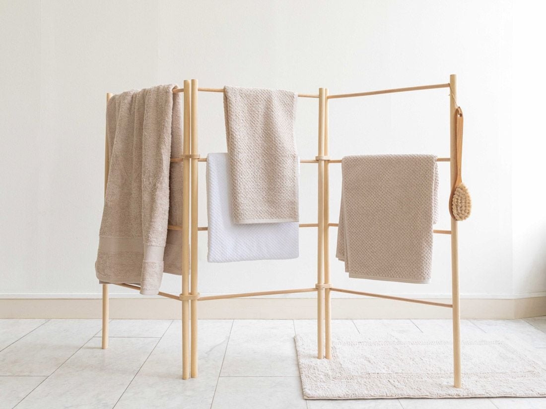 Badetuch Dots White Sand 100x150 - 1 st